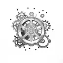 steampunk gears tattoo design idea