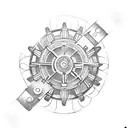 steampunk gears tattoo design idea