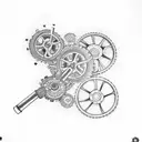 arm mechanical gears sleeve tattoo design idea