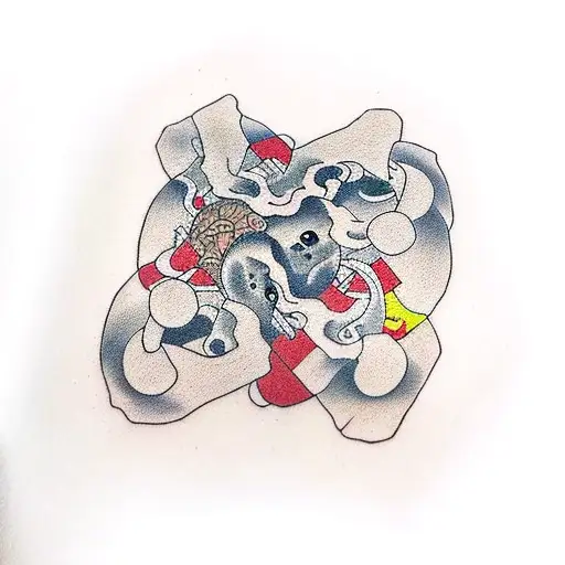 sausage in the crotch tattoo design idea
