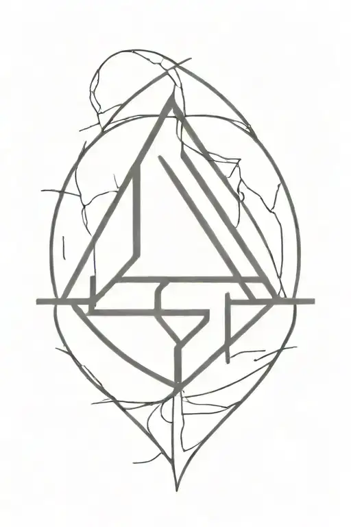 A minimalist design combining Japanese Kanji characters with the Rune from The Witcher 3 tattoo design idea