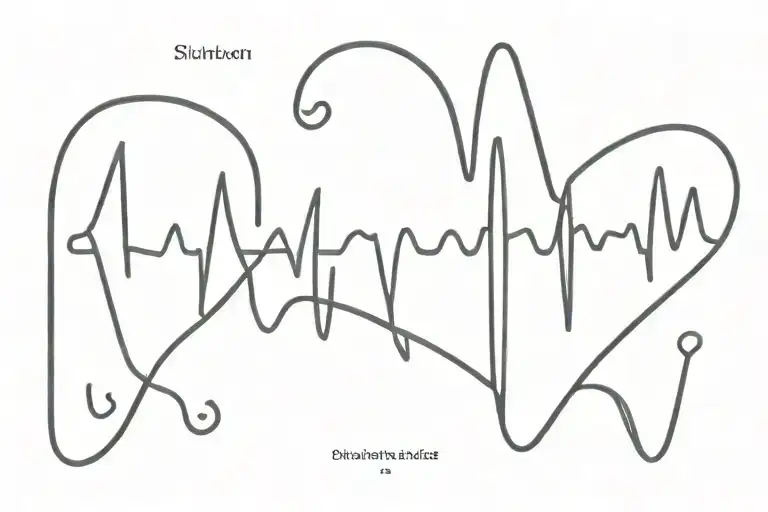 YHWY in a heartbeat line tattoo tattoo design idea