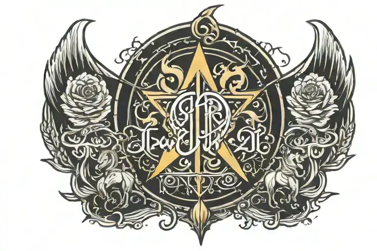 YHWH in a heartbeat line tattoo design idea