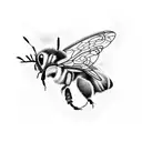 bumblebee flying with the initials BW tattoo design idea