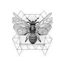 bumblebee flying with the initials BW tattoo design idea