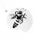 bumblebee flying with initials BW tattoo design idea