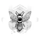 bumblebee flying with initials BW tattoo design idea