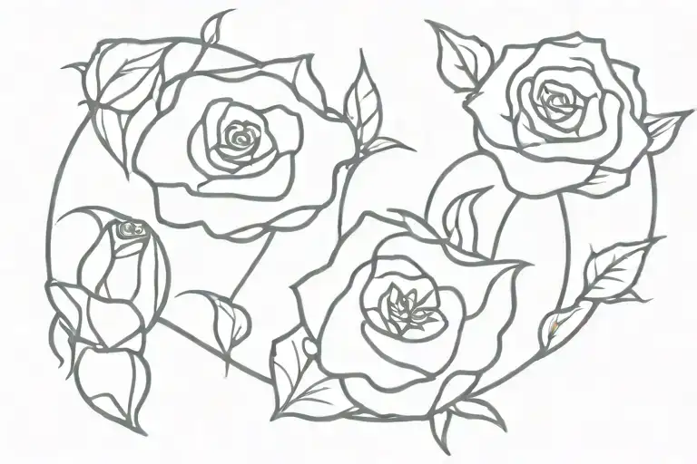thorns and rose buds wrapped round tattoo design idea
