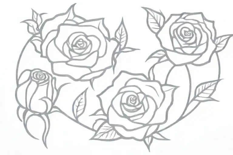 thorns and rose buds wrapped round tattoo design idea
