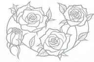 thorns and rose buds wrapped round tattoo design idea