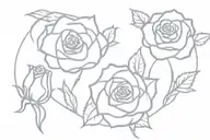 thorns and rose buds wrapped round tattoo design idea