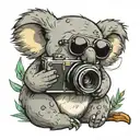 koala holding a camera tattoo design idea
