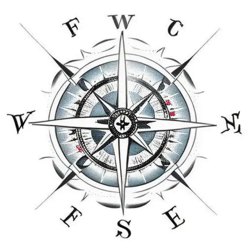 pirate compass tattoo design idea
