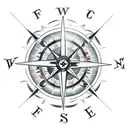 pirate compass tattoo design idea