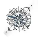 pirate compass tattoo design idea