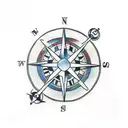 pirate compass tattoo design idea