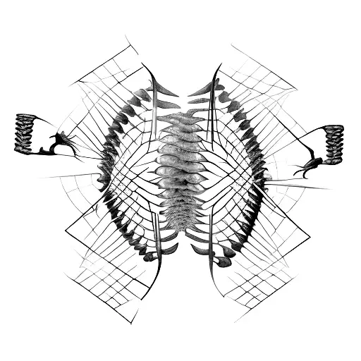 a tattoo model on the male spine line: the human spine will be cut in half and the dna shape will be inside, the logic w tattoo design idea