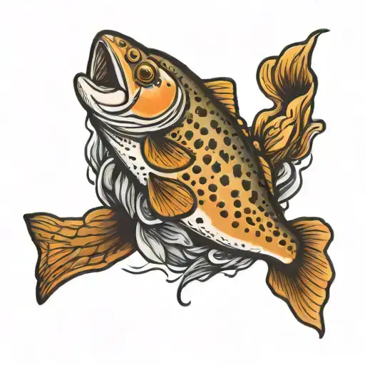 brown trout   tattoo design idea