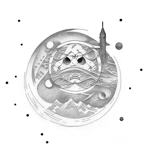 lunar cycle tattoo design idea