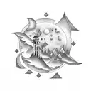 lunar cycle tattoo design idea