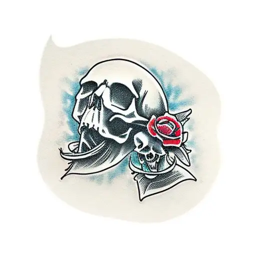 skull making silence tattoo design idea