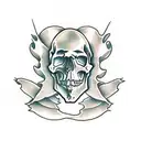 skull making silence tattoo design idea