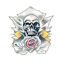 skull making silence tattoo design idea