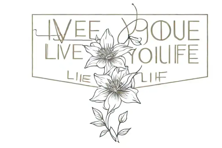 live your life tattoo design idea