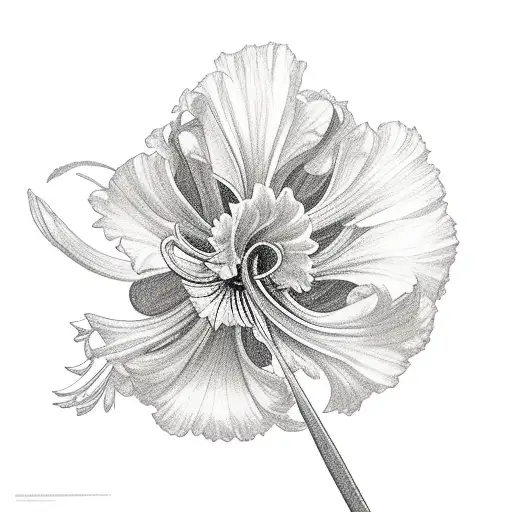 gladiolus flower, cosmos flower, chrysanthemum flower bouquet tattoo design idea