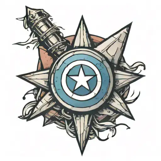 captain america logo minimalist tattoo design idea