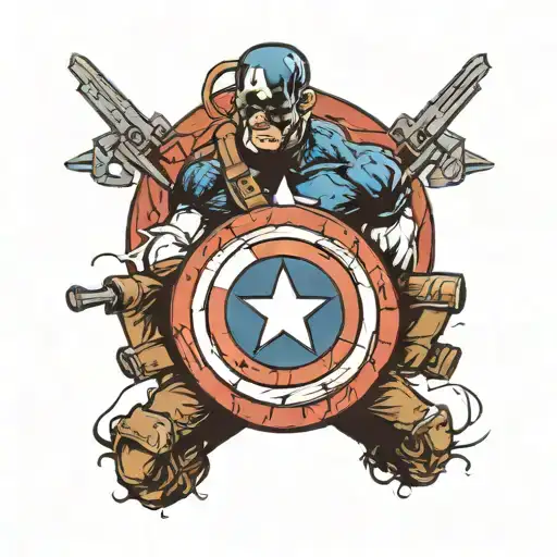 captain america shield minimalist tattoo design idea