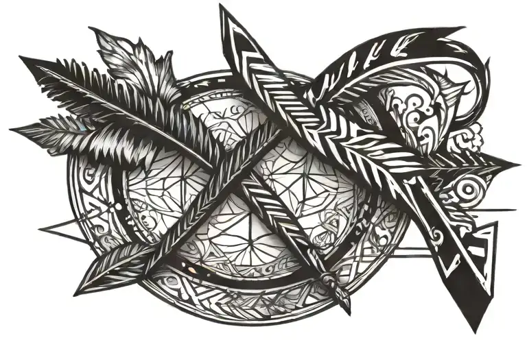 arrow wrapped length wise tattoo design idea