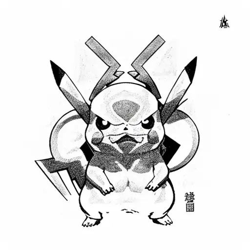 Pikachu mortal kombat tattoo design idea