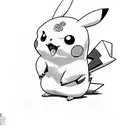 Pikachu with roses tattoo design idea