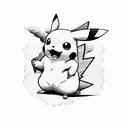 Pikachu with roses tattoo design idea