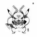 Pikachu mortal kombat tattoo design idea