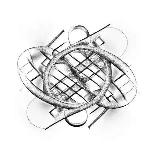A DNA double helix transformed into musical notes, showcasing the intersection of science and music tattoo design idea