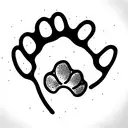 Dog paw print in a strawberry tattoo design idea