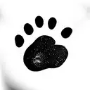 Dog paw print in a strawberry tattoo design idea