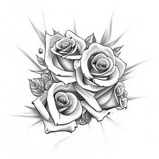 stay savage with skulls and roses  tattoo design idea