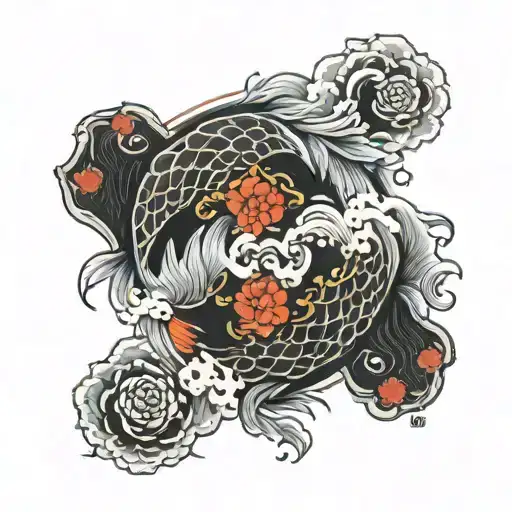 bagua koi yin yang tattoo design idea