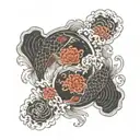 bagua koi yin yang tattoo design idea