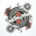 bagua koi yin yang tattoo design idea