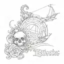 A phrase that says: Traveling is fatal, fatal for judgement, intolerance, and estrechez de mente  tattoo design idea