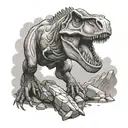 t rex made out of rocks tattoo design idea