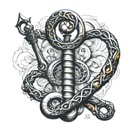 Rod of Asclepius tattoo design idea