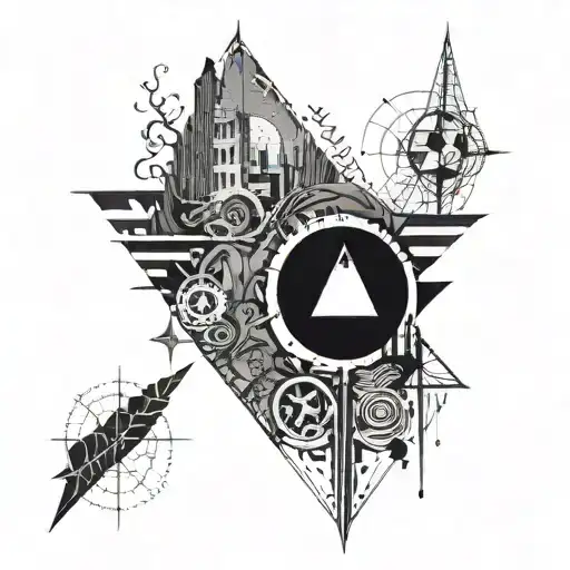 Create a tattoo inspired by a favorite album cover but with a twist of abstract art elements tattoo design idea