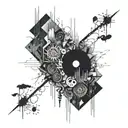 Create a tattoo inspired by a favorite album cover but with a twist of abstract art elements tattoo design idea