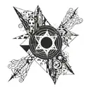 Create a tattoo inspired by a favorite album cover but with a twist of abstract art elements tattoo design idea