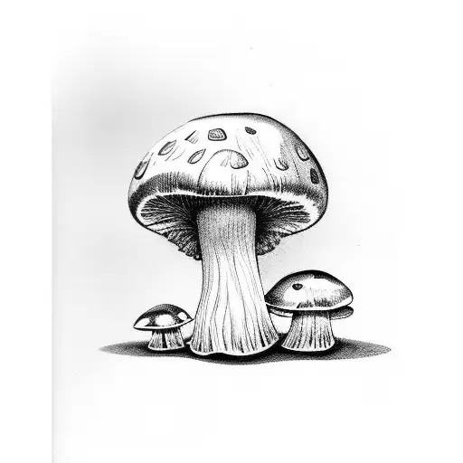mushroom tattoo design idea